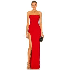 MONOT Women's Tube Slit Gown Size IT 38/US 2 In Red